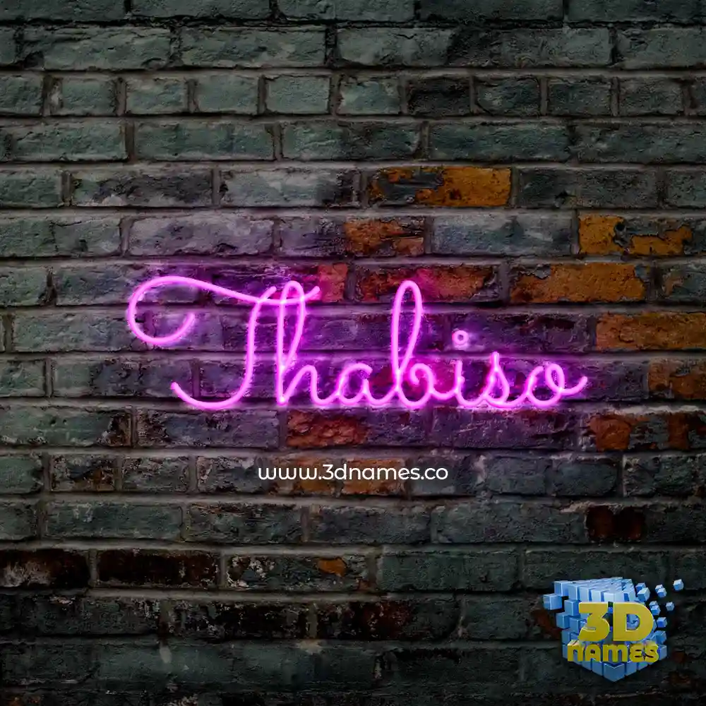 thabiso in Pink Neon style - 3D name wallpaper