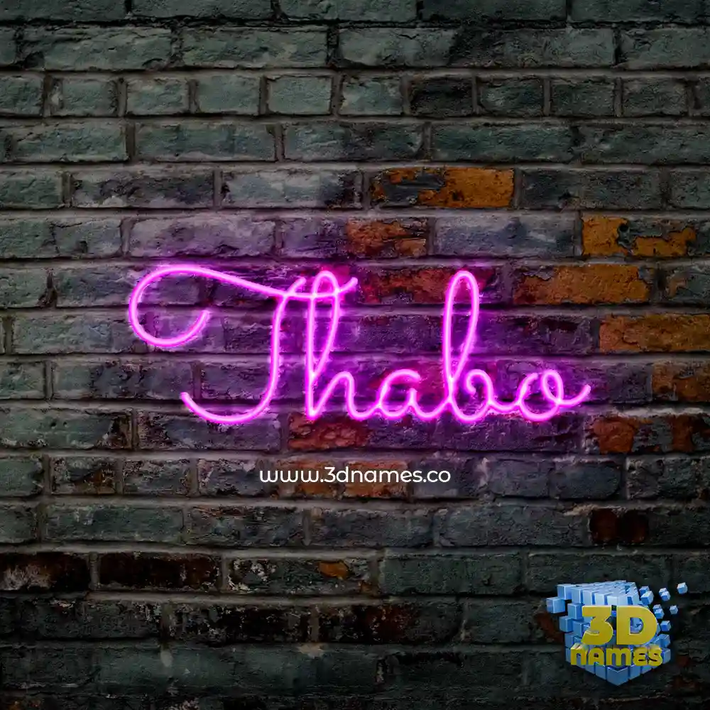thabo in Pink Neon style - 3D name wallpaper