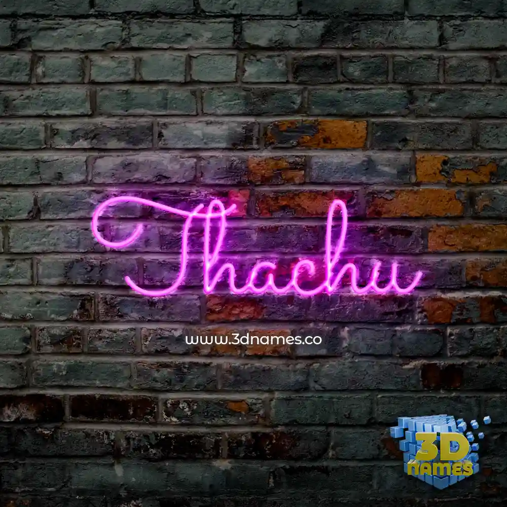 thachu in Pink Neon style - 3D name wallpaper