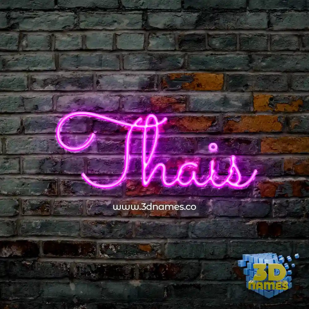 thais in Pink Neon style - 3D name wallpaper