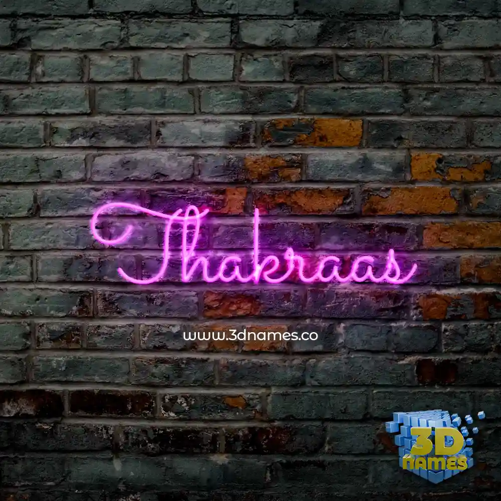 thakraas in Pink Neon style - 3D name wallpaper