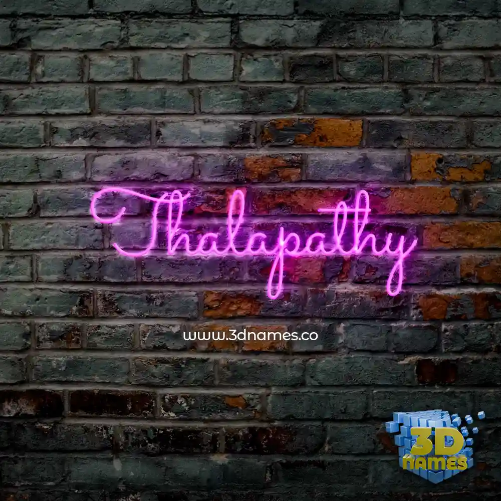 thalapathy in Pink Neon style - 3D name wallpaper