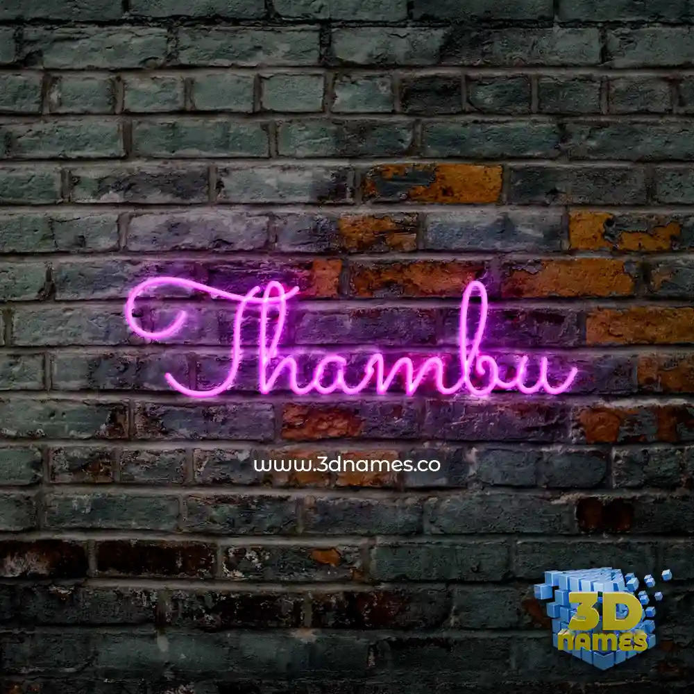 thambu in Pink Neon style - 3D name wallpaper
