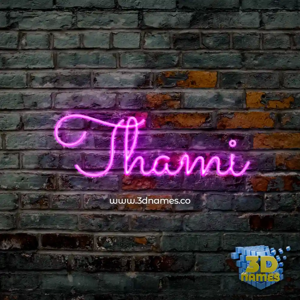 thami in Pink Neon style - 3D name wallpaper