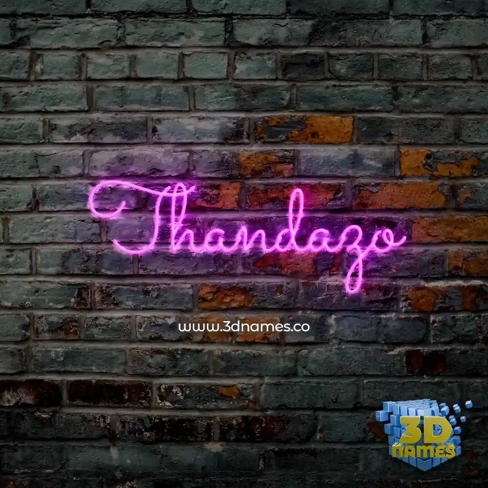 thandazo in Pink Neon style - 3D name wallpaper