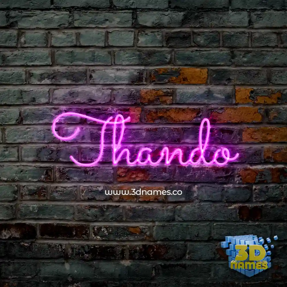 thando in Pink Neon style - 3D name wallpaper