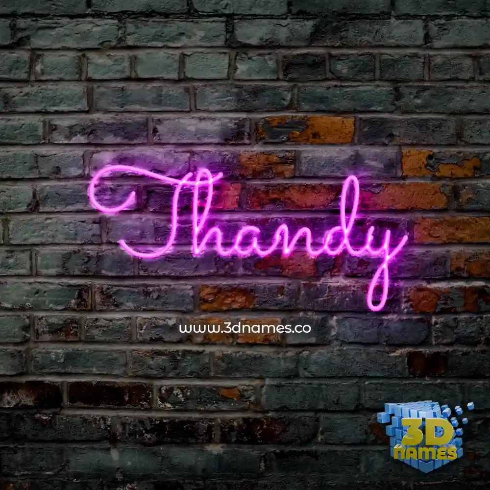 thandy in Pink Neon style - 3D name wallpaper