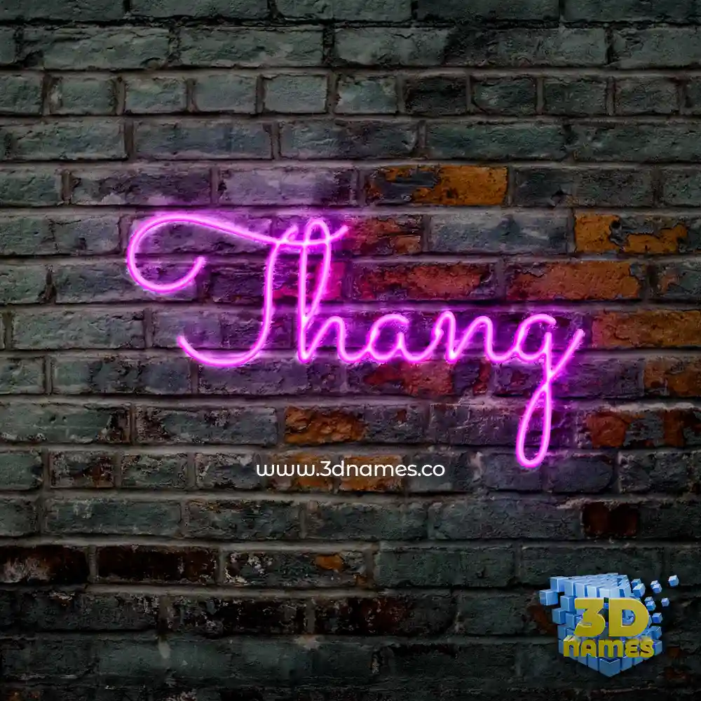 thang in Pink Neon style - 3D name wallpaper