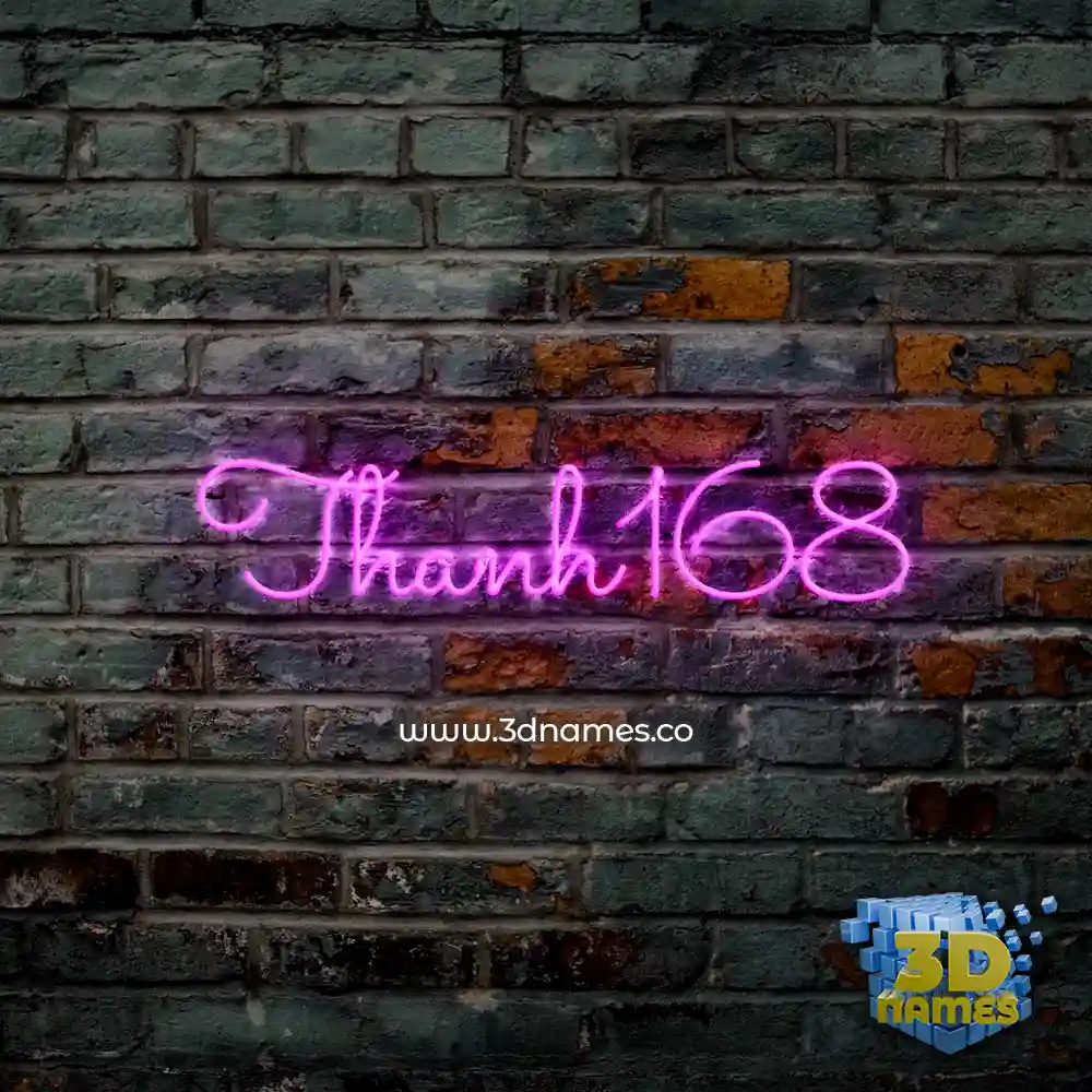 thanh168 in Pink Neon style - 3D name wallpaper