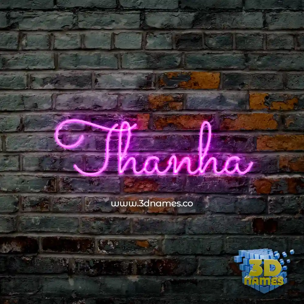 thanha in Pink Neon style - 3D name wallpaper