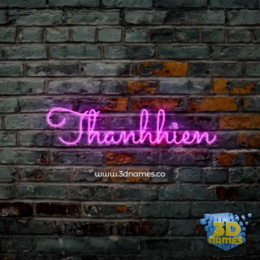 thanhhien in Pink Neon style - 3D name wallpaper