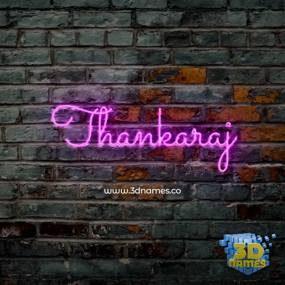 thankaraj in Pink Neon style - 3D name wallpaper