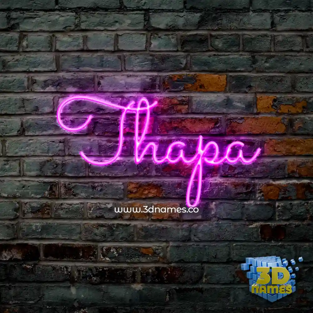 thapa in Pink Neon style - 3D name wallpaper