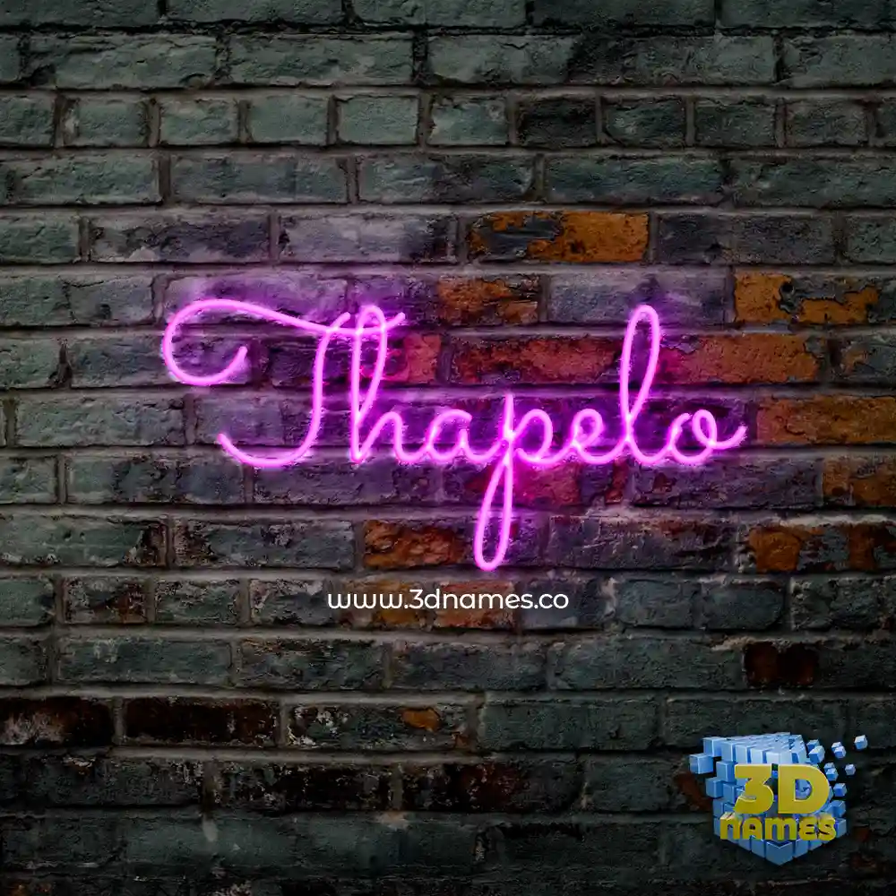 thapelo in Pink Neon style - 3D name wallpaper
