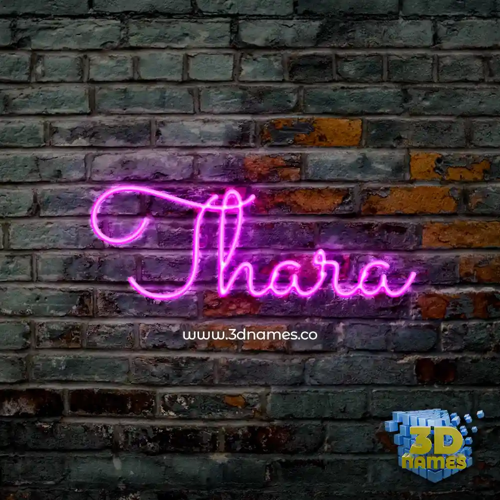 thara in Pink Neon style - 3D name wallpaper