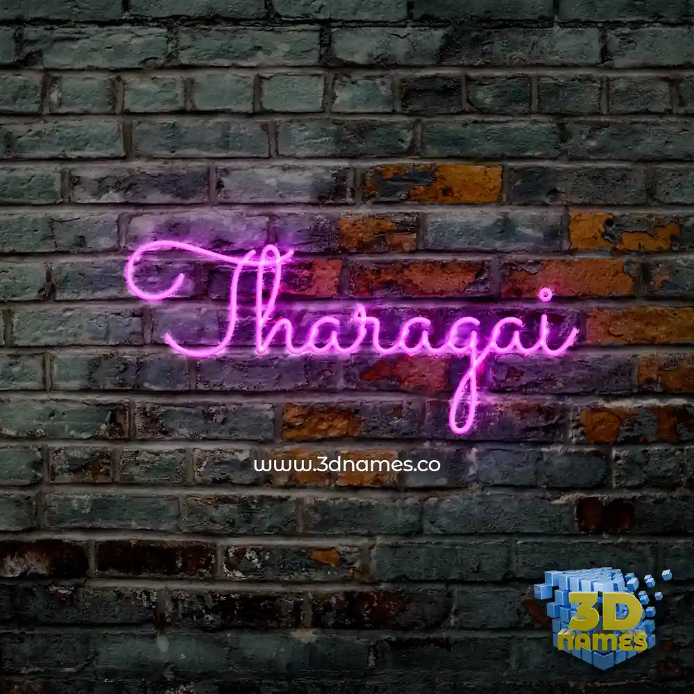 tharagai in Pink Neon style - 3D name wallpaper