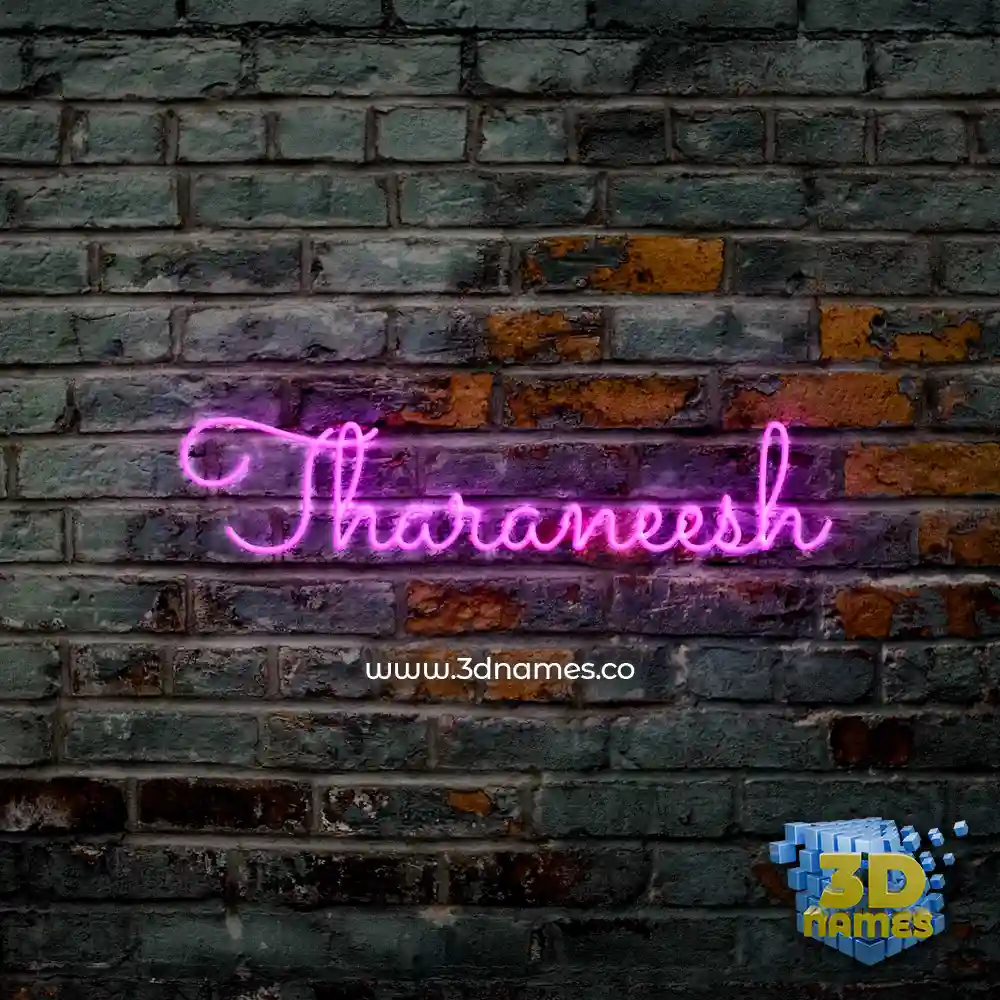 tharaneesh in Pink Neon style - 3D name wallpaper