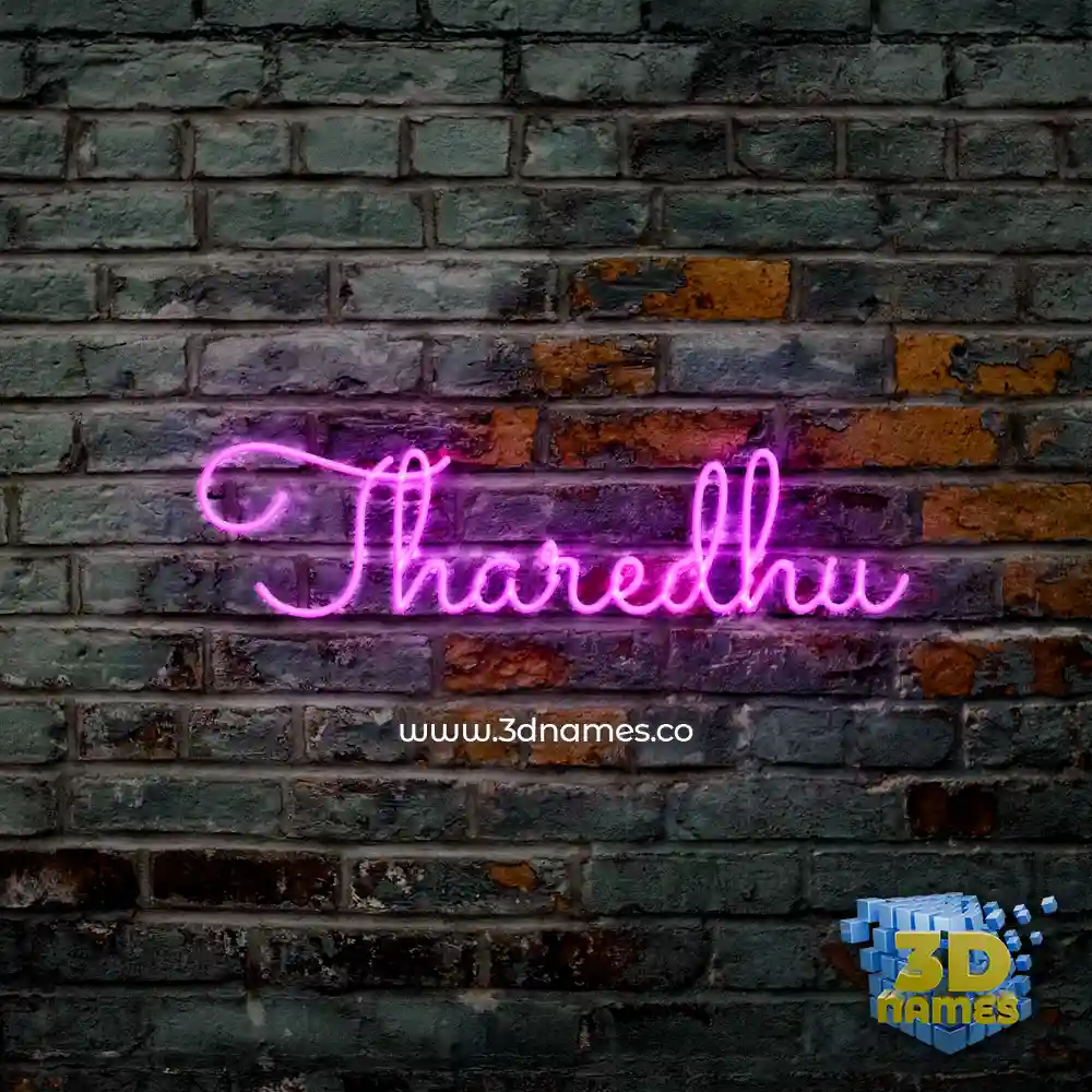 tharedhu in Pink Neon style - 3D name wallpaper