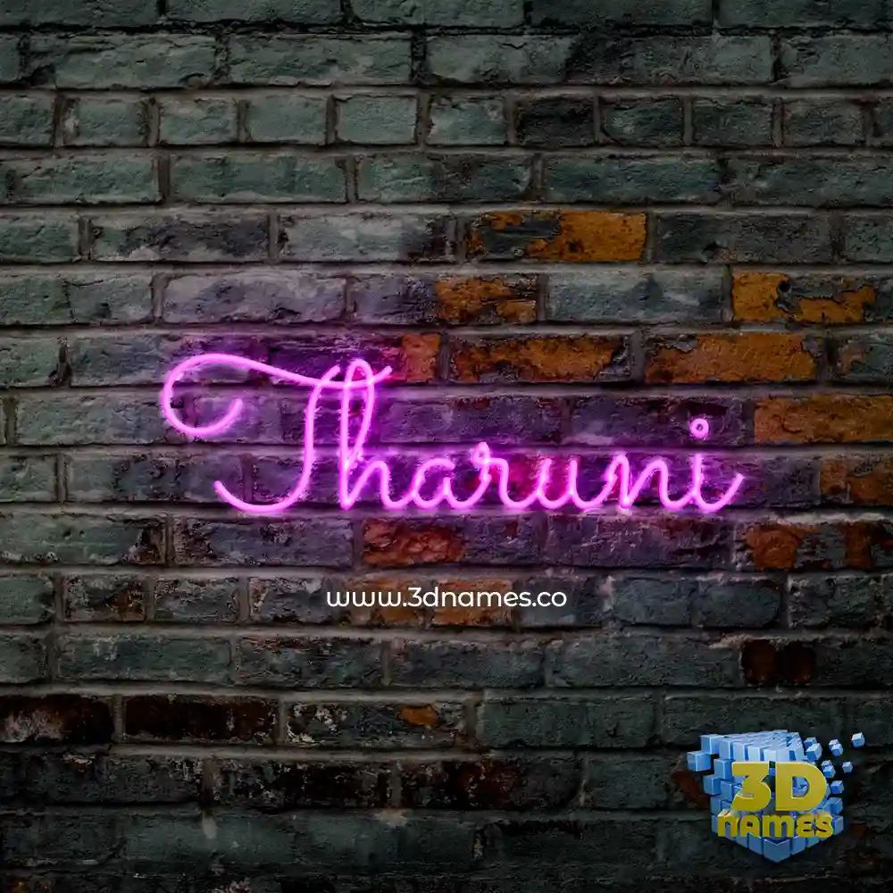 tharuni in Pink Neon style - 3D name wallpaper