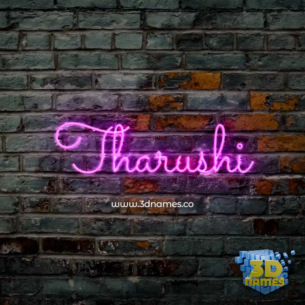 tharushi in Pink Neon style - 3D name wallpaper