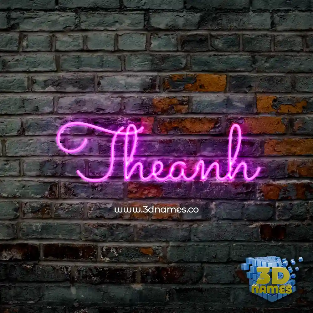 theanh in Pink Neon style - 3D name wallpaper