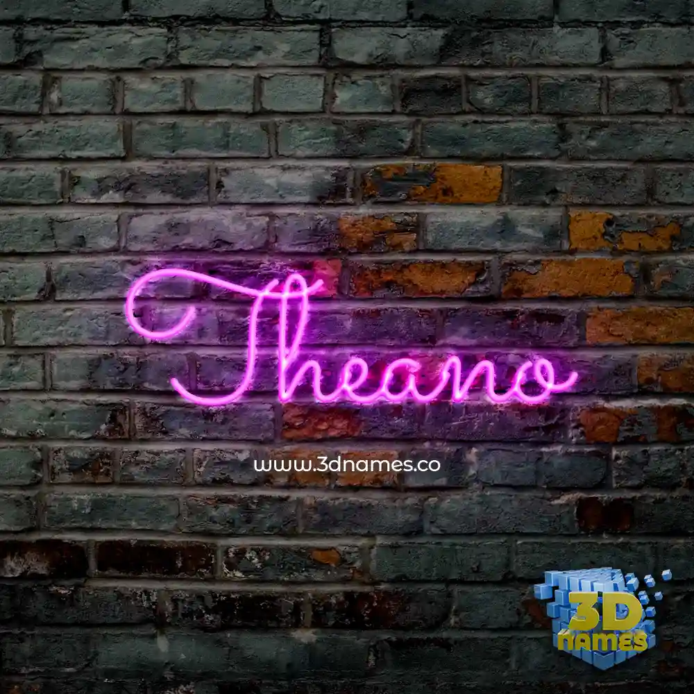 theano in Pink Neon style - 3D name wallpaper