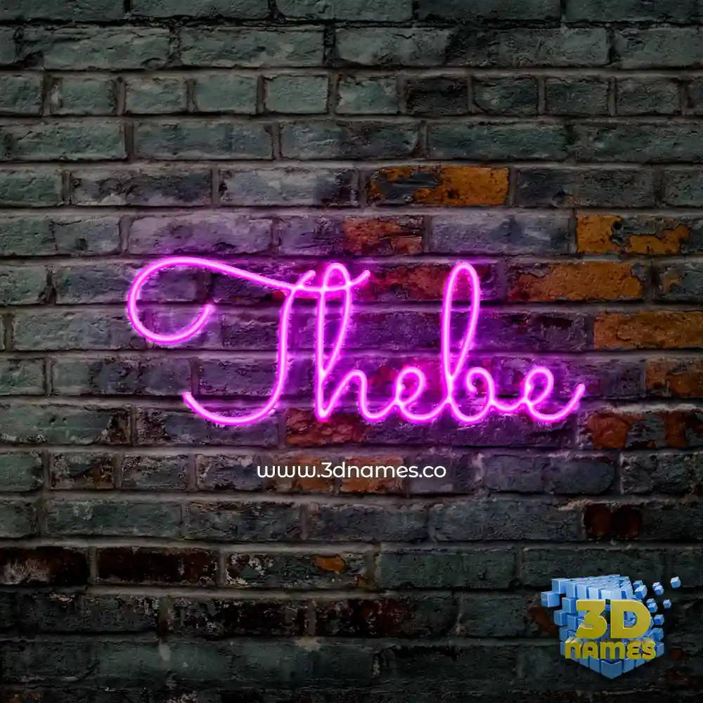 thebe in Pink Neon style - 3D name wallpaper