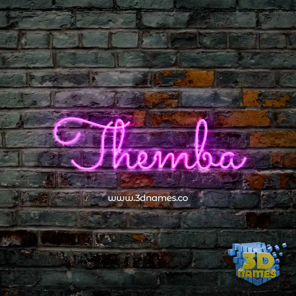 themba in Pink Neon style - 3D name wallpaper