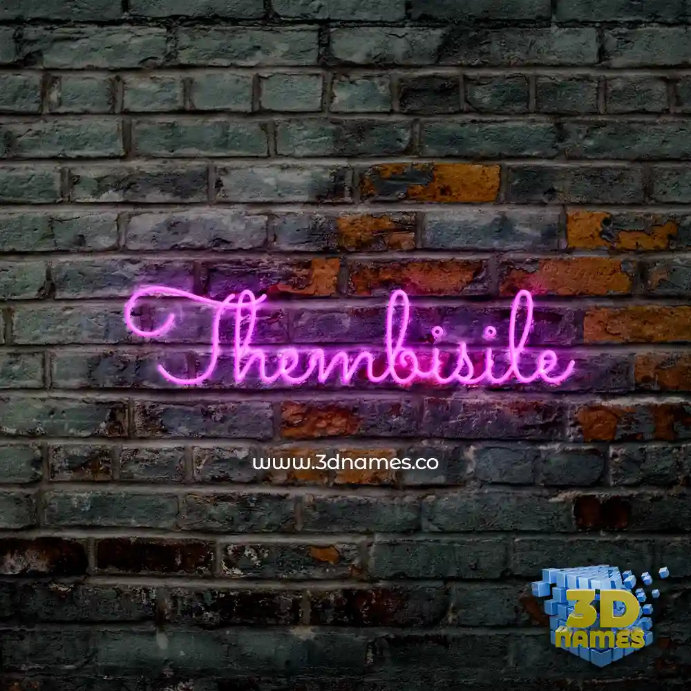 thembisile in Pink Neon style - 3D name wallpaper