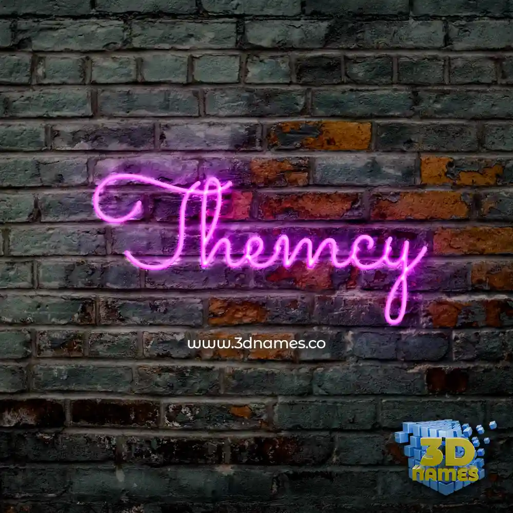 themcy in Pink Neon style - 3D name wallpaper