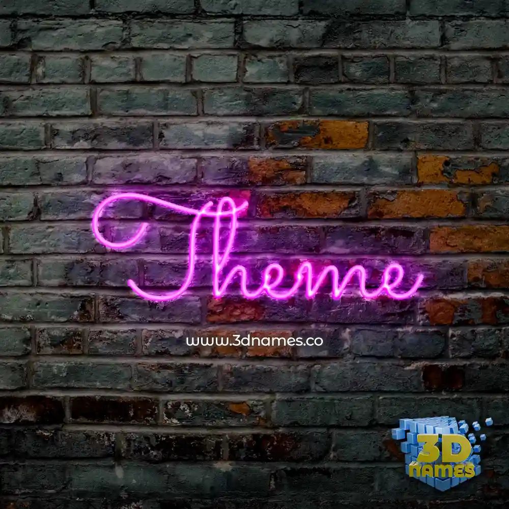 theme in Pink Neon style - 3D name wallpaper