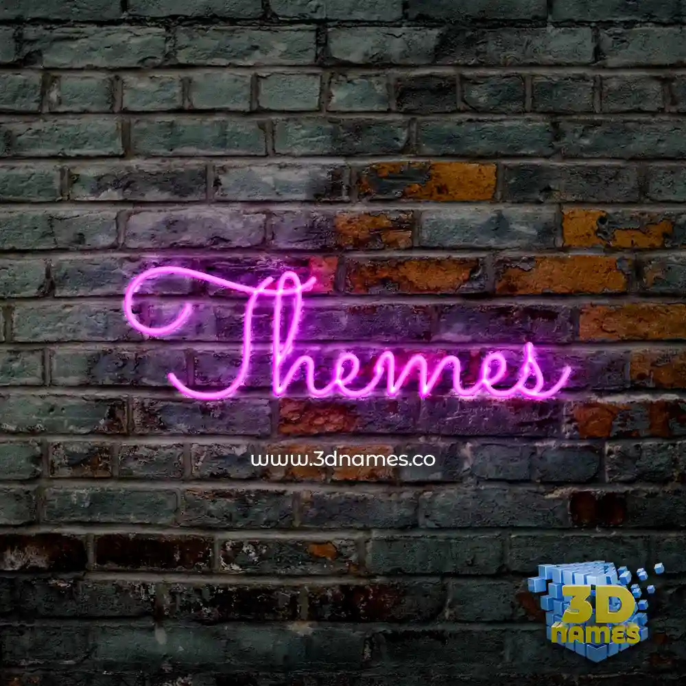 themes in Pink Neon style - 3D name wallpaper