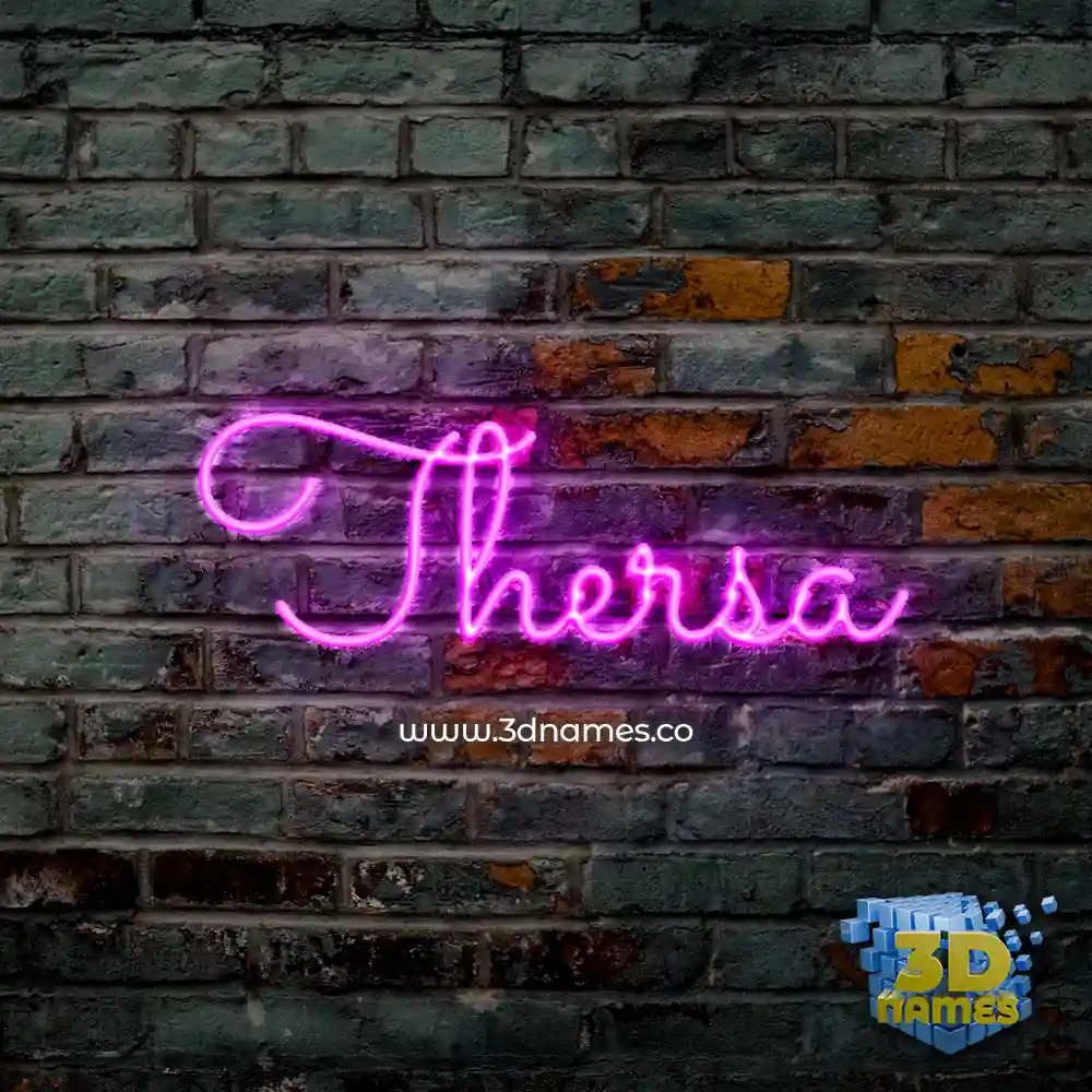 thersa in Pink Neon style - 3D name wallpaper