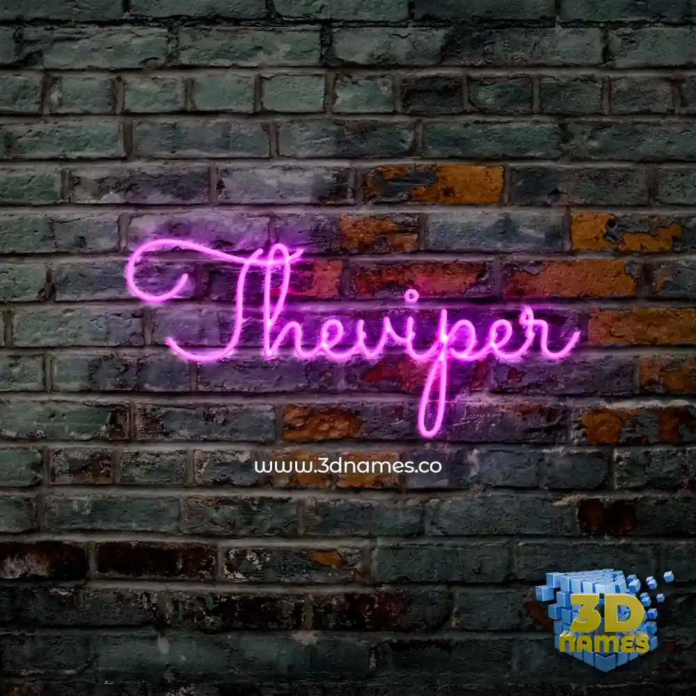 theviper in Pink Neon style - 3D name wallpaper