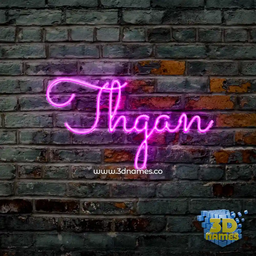 thgan in Pink Neon style - 3D name wallpaper