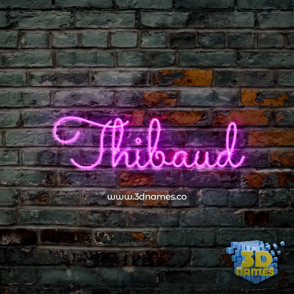 thibaud in Pink Neon style - 3D name wallpaper
