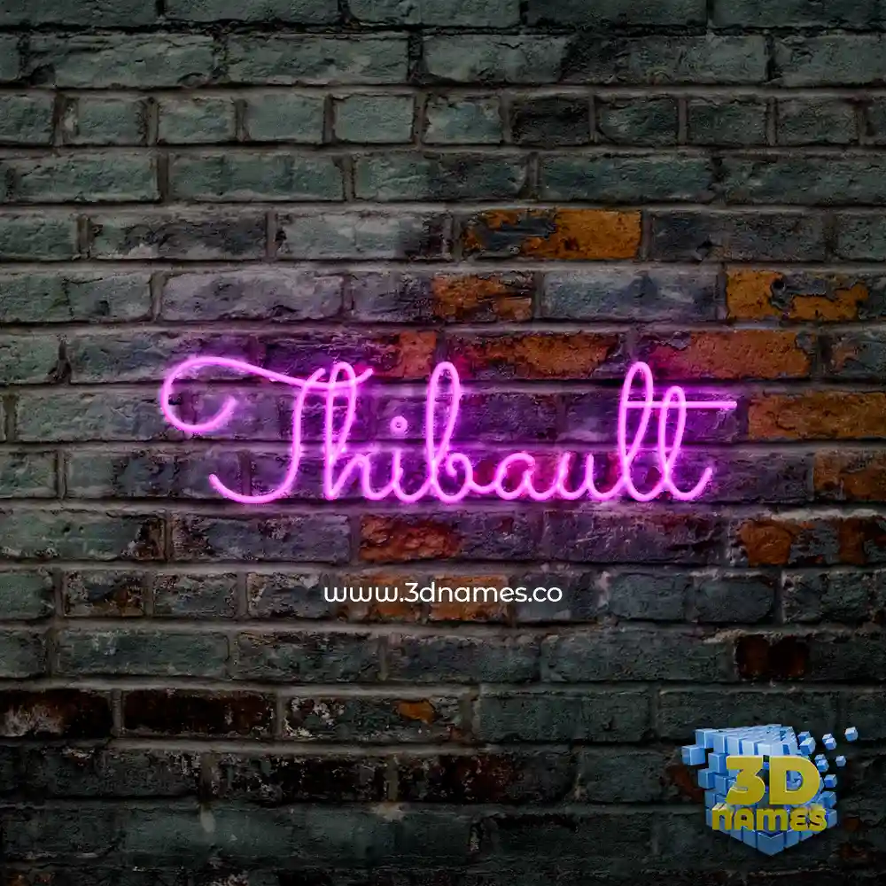 thibault in Pink Neon style - 3D name wallpaper