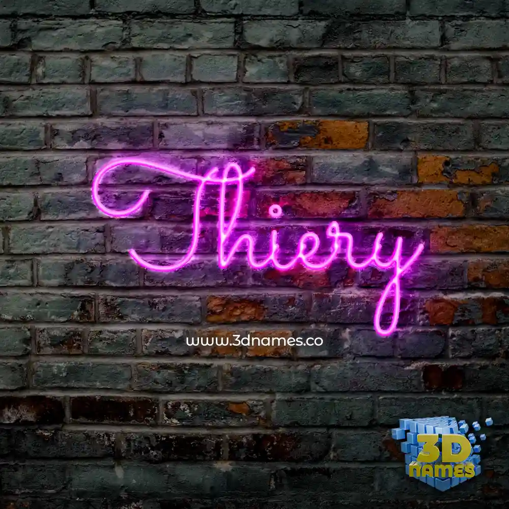 thiery in Pink Neon style - 3D name wallpaper