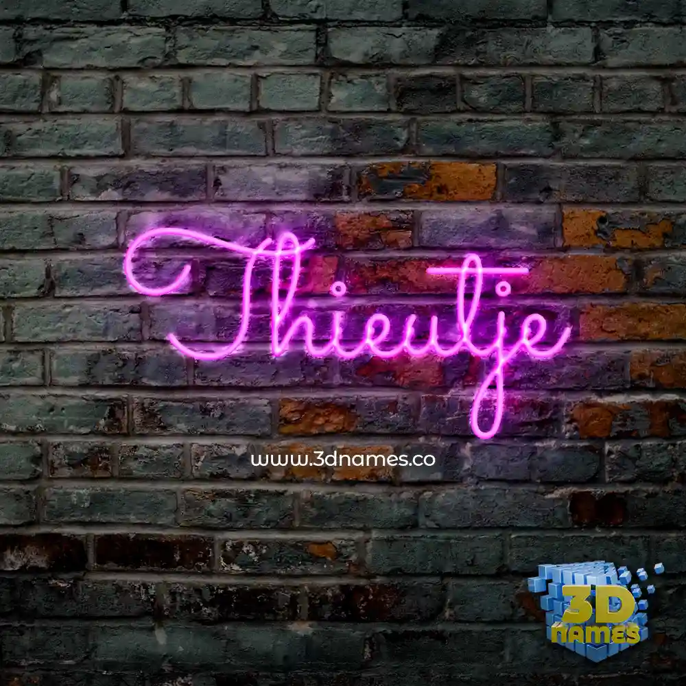 thieutje in Pink Neon style - 3D name wallpaper