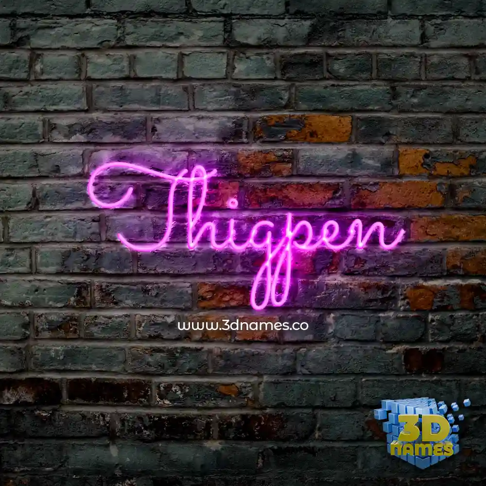thigpen in Pink Neon style - 3D name wallpaper
