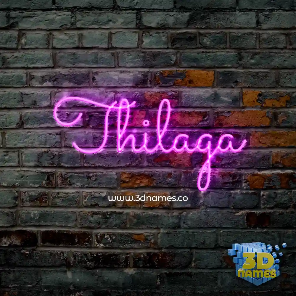 thilaga in Pink Neon style - 3D name wallpaper