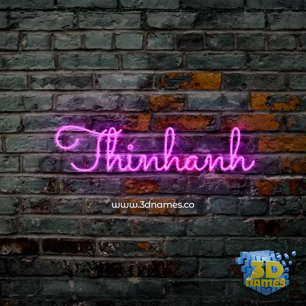 thinhanh in Pink Neon style - 3D name wallpaper