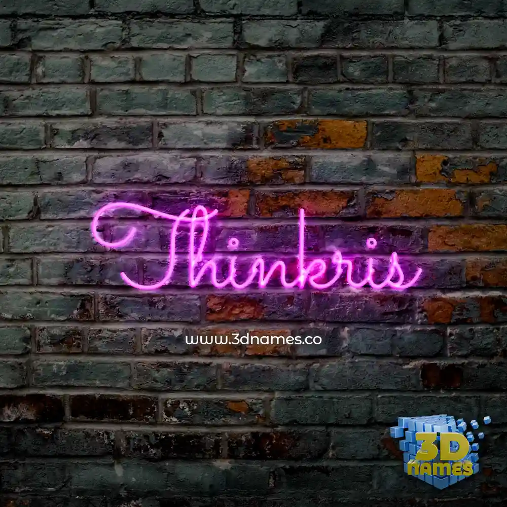 thinkris in Pink Neon style - 3D name wallpaper