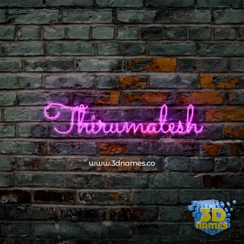 thirumalesh in Pink Neon style - 3D name wallpaper