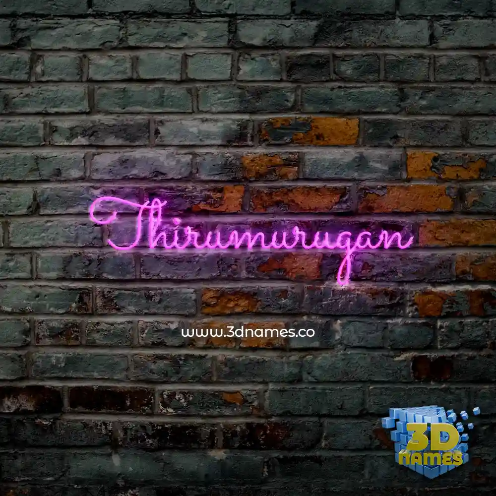 thirumurugan in Pink Neon style - 3D name wallpaper
