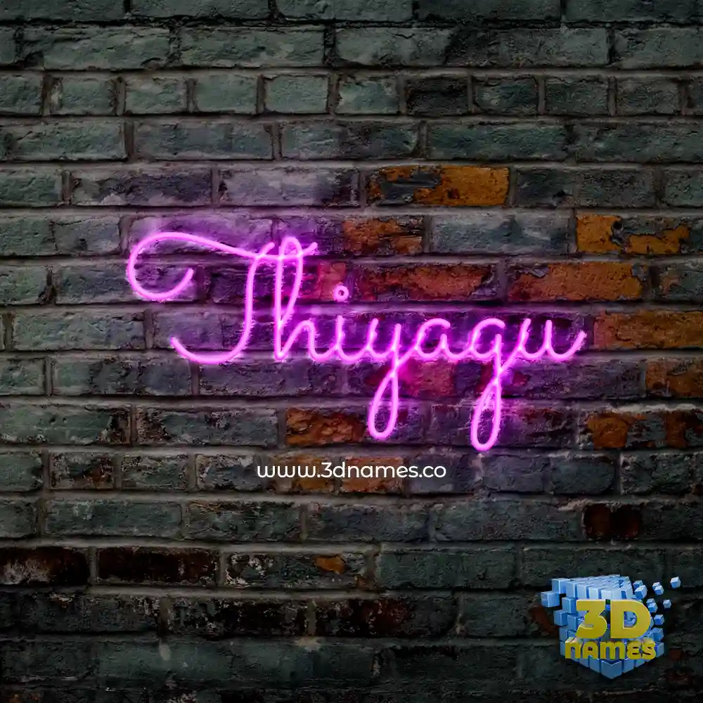 thiyagu in Pink Neon style - 3D name wallpaper