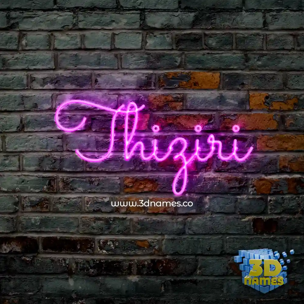 thiziri in Pink Neon style - 3D name wallpaper