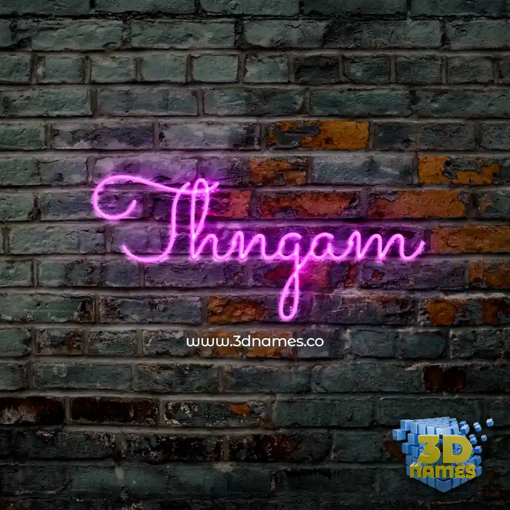 thngam in Pink Neon style - 3D name wallpaper