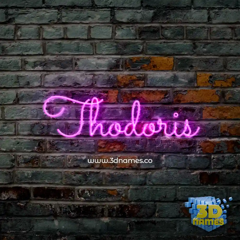 thodoris in Pink Neon style - 3D name wallpaper