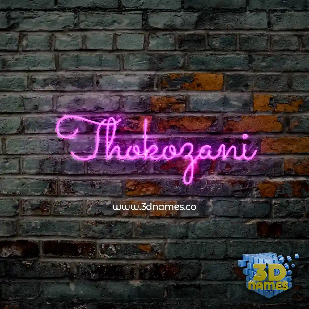 thokozani in Pink Neon style - 3D name wallpaper